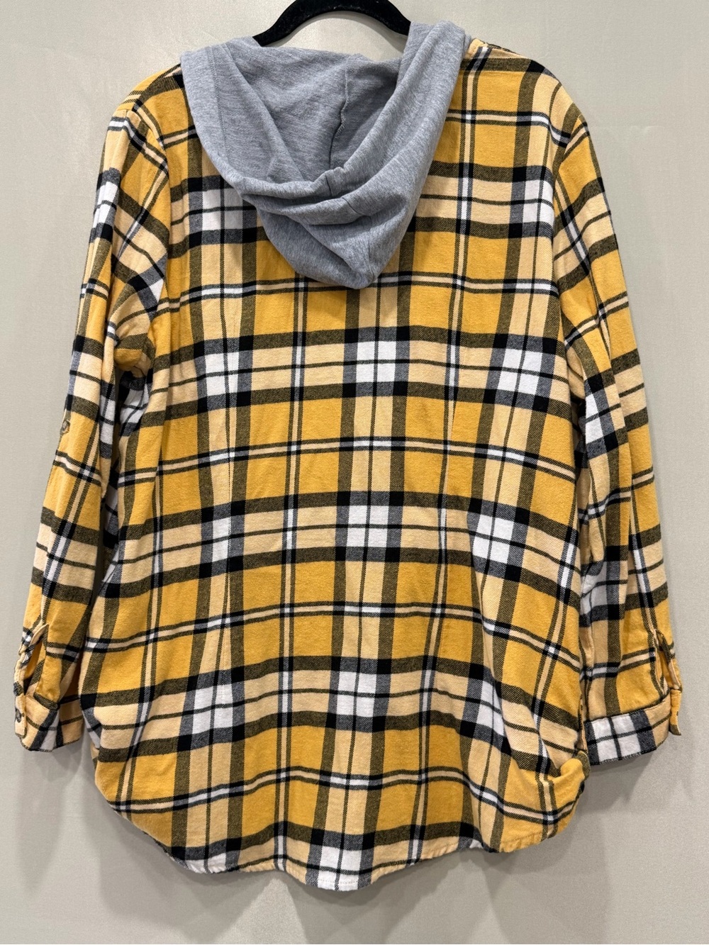 Women’s Yellow Plaid Hooded Button Front Flannel Shirt Jacket Size XXXL/3XG(21) - Picture 10 of 10